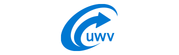 Het logo van UWV, partner van het vraaghuis in Zeewolde