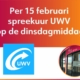 Per 15 februari spreekuur UWV op de dinsdagmiddag