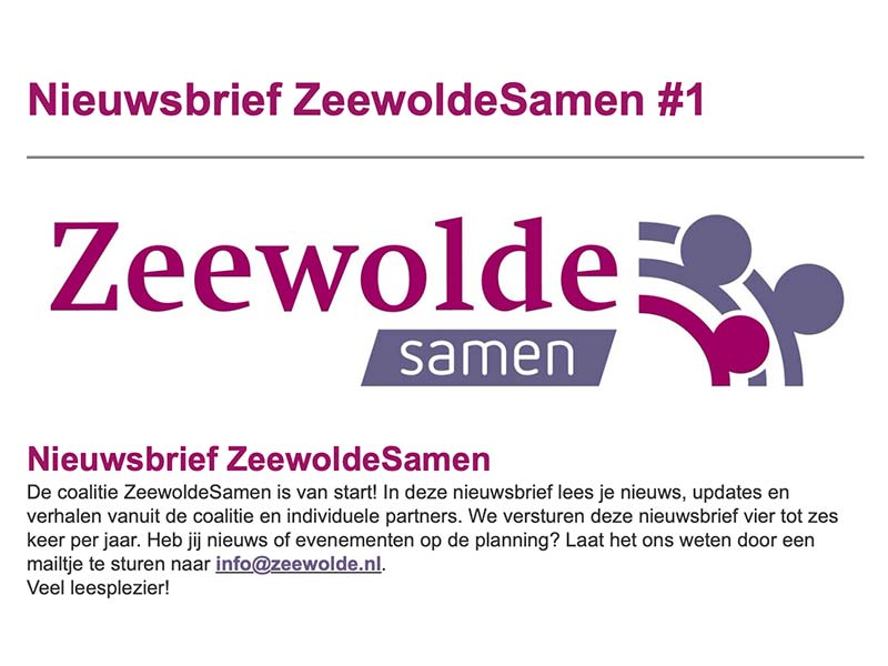 De coalitie ZeewoldeSamen is van start!